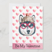 Funny Siberian Husky Ik wil jullie Valentijnsdag g Feestdagenkaart (Voorkant)