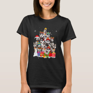 Funny Siberian Husky Santa Hat kerstboompet T-shirt