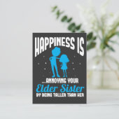 Funny Sibling Little Brother Lil Sister Briefkaart (Staand voorkant)