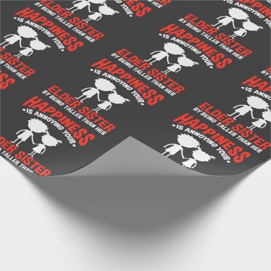 Funny Sibling Little Brother Short Old Sister Cadeaupapier (Hoek)