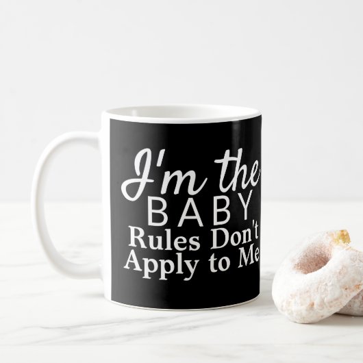 Funny Sibling Rivalry Rules Ik ben de jongste Baby Koffiemok (Met donut)