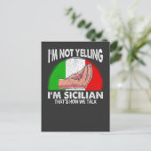 Funny Sicily Quote voor Yelling Sicilian Briefkaart (Staand voorkant)