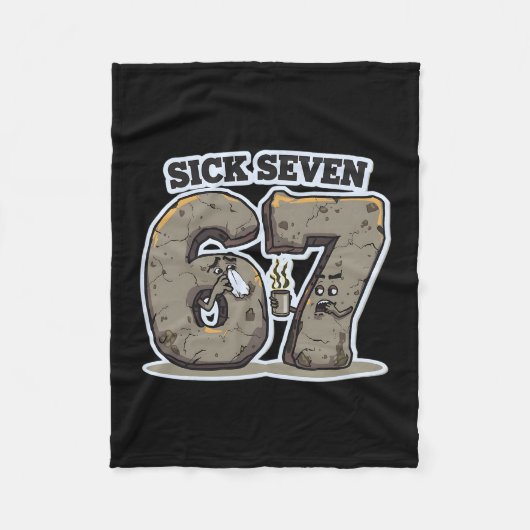Funny Sick Seven 67 Meme Costume Sneezing Cold Flu Fleece Deken (Voorkant)