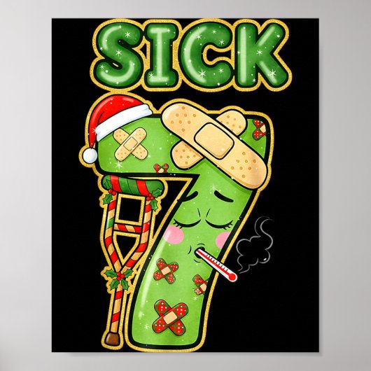 Funny Sick Seven Meme 67 Six Seven Santa Hat Chris Poster (Voorkant)