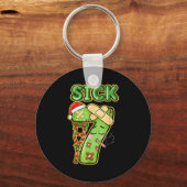 Funny Sick Seven Meme 67 Six Seven Santa Hat Chris Sleutelhanger (Voorkant)
