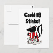 Funny Sick Skunk Covid 19 Stinks Briefkaart (Voorkant / Achterkant)