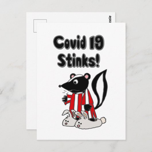 Funny Sick Skunk Covid 19 Stinks Briefkaart (Voorkant / Achterkant)