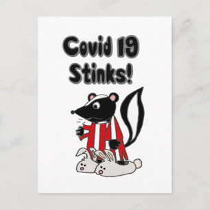 Funny Sick Skunk Covid 19 Stinks Briefkaart