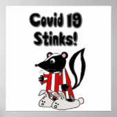 Funny Sick Skunk Covid 19 Stinks Poster (Voorkant)