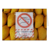 Funny Sign "Do not touch mango"-Kaart (Voorkant Horizontaal)