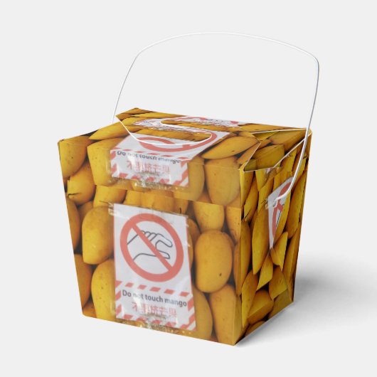 Funny Sign "Niet aanraken mango" Bedankdoosjes (Voorkant Zijde)