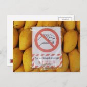 Funny Sign "Niet aanraken mango" Briefkaart (Voorkant / Achterkant)