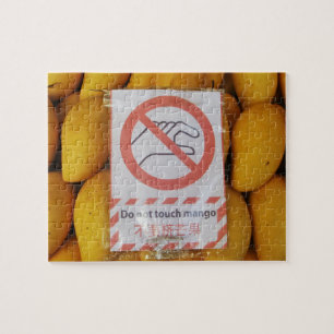 Funny Sign "Niet aanraken mango" Legpuzzel
