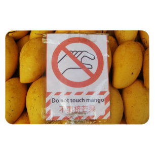 Funny Sign "Niet aanraken mango" Magneet