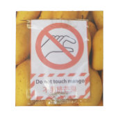 Funny Sign "Niet aanraken mango" Notitieblok (Voorkant)