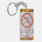 Funny Sign "Niet aanraken mango" Sleutelhanger (Voorkant Links)