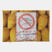 Funny Sign "Niet aanraken mango" Theedoek (Horizontaal)