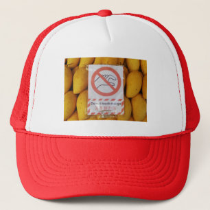 Funny Sign "Niet aanraken mango" Trucker Pet