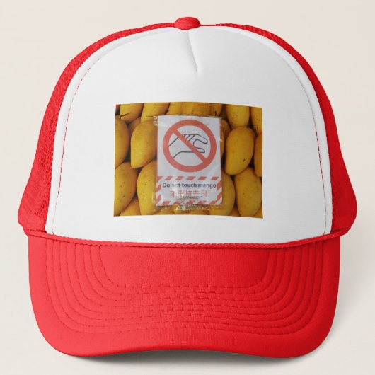 Funny Sign "Niet aanraken mango" Trucker Pet (Voorkant)