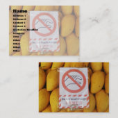 Funny Sign "Niet aanraken mango" Visitekaartje (Voorkant / Achterkant)