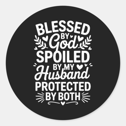 Funny Siled Wife Art For Women Girls Mpy Old Husba Ronde Sticker (Voorkant)