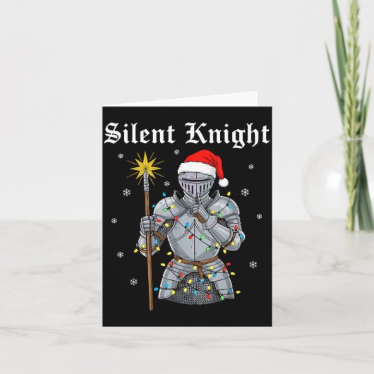 Funny Silent Santa Knight Medieval Christmas Warri Kaart (Voorkant)