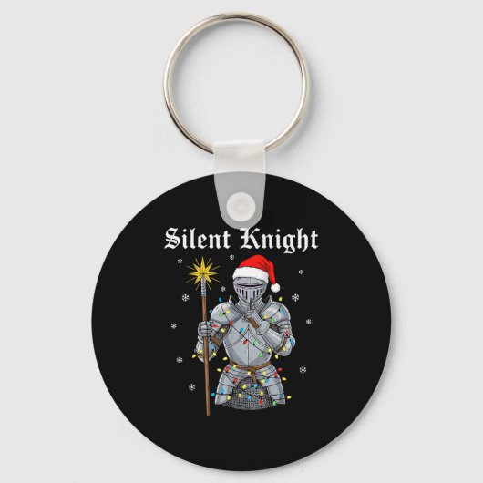 Funny Silent Santa Knight Medieval Christmas Warri Sleutelhanger (Voorkant)