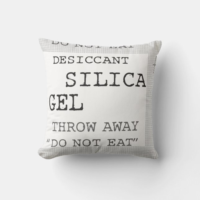Funny Silica Gel Dessicant Joke Pillow Kussen (Voorkant)