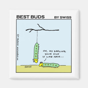 Funny Silkworm Caterpilars Cartoon Sweet Talker Magneet