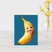 Funny Silly Ai Banana Gen Z Meme Brainrot Humor To Kaart (Gele Bloem)
