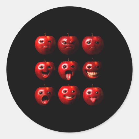 Funny Silly Ai Gen Z Meme Brainrot Humor Fruit Lov Ronde Sticker (Voorkant)