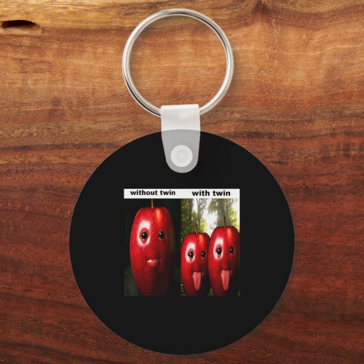 Funny Silly Ai Gen Z Meme Brainrot Humor Twins Bro Sleutelhanger (Voorkant)