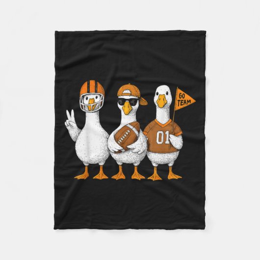 Funny Silly Goose Duck Football Fall Football Game Fleece Deken (Voorkant)