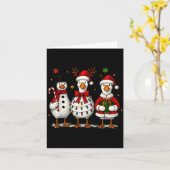 Funny Silly Goose Merry Christmas Lights Goose Xma Kaart (Gele Bloem)