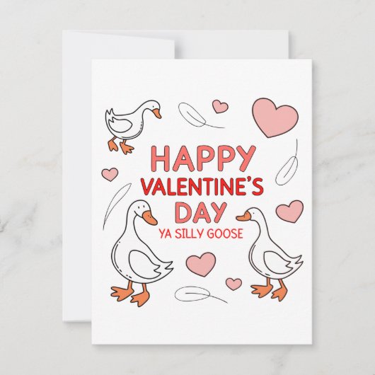 Funny Silly Goose Valentine’s Day Card for Him! Feestdagenkaart (Voorkant)