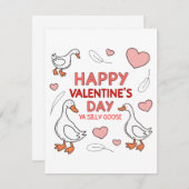 Funny Silly Goose Valentine’s Day Card for Him! Feestdagenkaart (Voorkant / Achterkant)