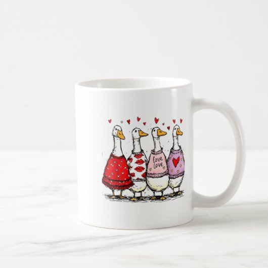 Funny Silly Goose Valentine Trendy Valentine's Day Koffiemok (Rechts)