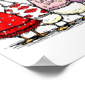 Funny Silly Goose Valentine Trendy Valentine's Day Poster (Hoek)