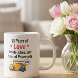 Funny Silver Wedding Anniversary Mug Gift Grote Koffiekop
