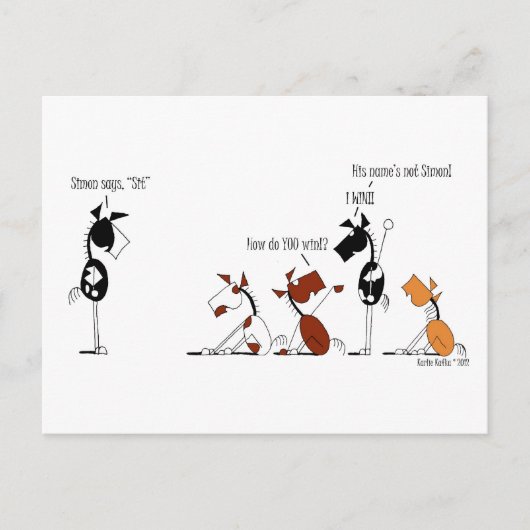 Funny Simon Says Cartoon Briefkaart (Voorkant)