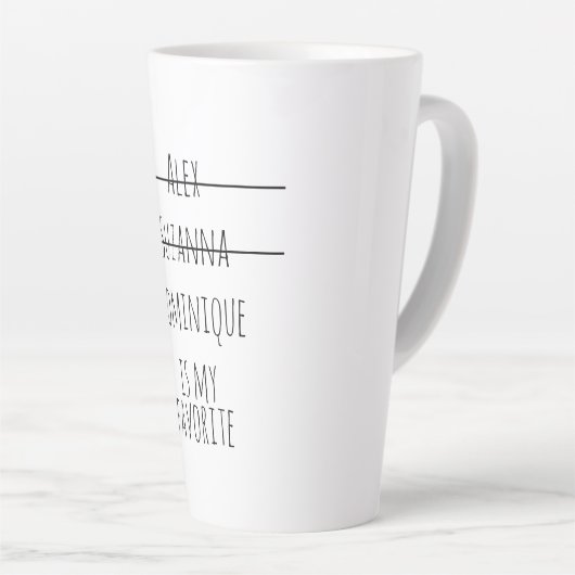 Funny Simple Favorite Child Names Moederdag Mam Latte Mok (Rechterhoek)