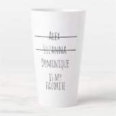 Funny Simple Favorite Child Names Moederdag Mam Latte Mok (Voorkant)