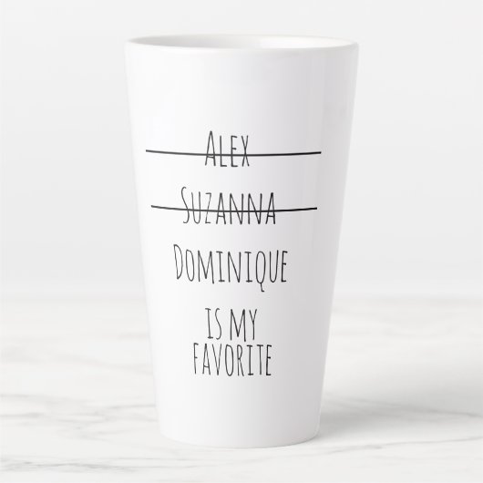 Funny Simple Favorite Child Names Moederdag Mam Latte Mok (Voorkant)