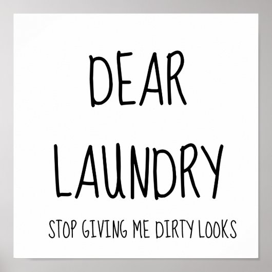 Funny Simple Laundry Room Poster (Voorkant)
