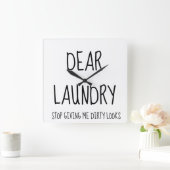 Funny Simple Laundry Room Vierkante Klok (Huis)