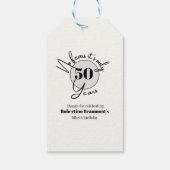 Funny Simple No Fears 50th birthday party Cadeaulabel (Achterkant)