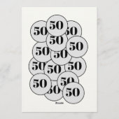 Funny Simple No Fears 50th birthday party Kaart (Achterkant)