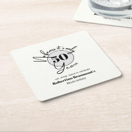 Funny Simple No Fears 50th birthday party Kartonnen Onderzetters