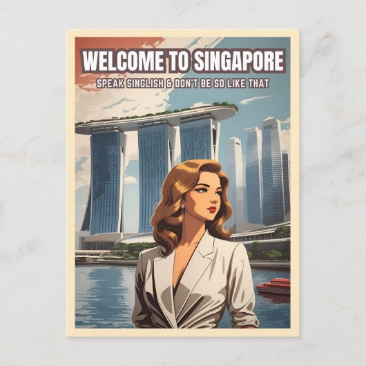 Funny Singapore Reizen Singlish Humor Briefkaart (Voorkant)