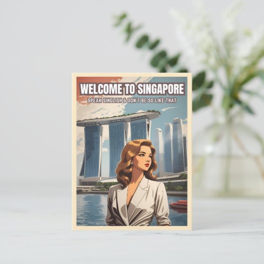 Funny Singapore Reizen Singlish Humor Briefkaart (Staand voorkant)
